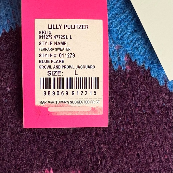 NEW Lilly Pulitzer Ferrara Vibrant Floral Sweater in blue flare - Picture 11 of 12